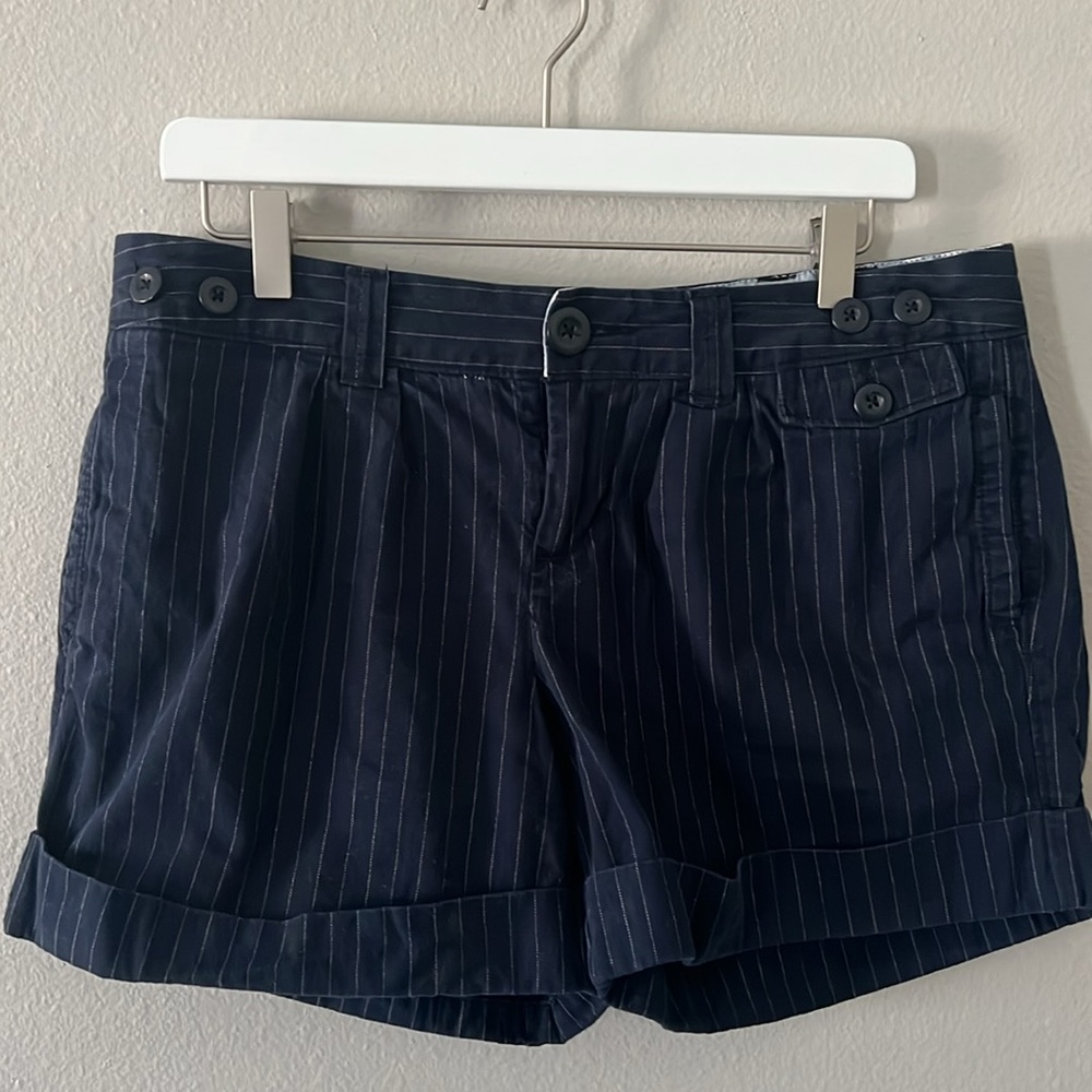 AE Navy Blue Pinstripe Low Rise Short size 10